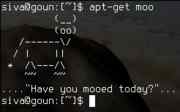 From <http://fr.wikipedia.org/wiki/Image:Apt-get_moo.png>. Copyright Vincent Ramos, licenced under GNU Free Documentation Licence (<http://www.gnu.org/copyleft/fdl.html>)