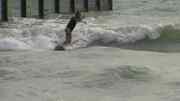 Trevor De Jager, surfing in Kuwait after heavvy winds brought small swell , Yahoo