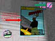 Tony Cipriani from Liberty City featured in a poster in Vice City